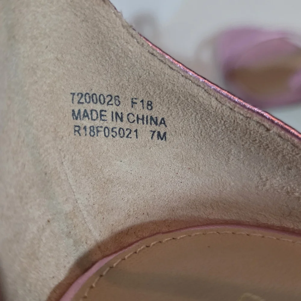 NWB RACHEL ZOE Sz 7, Metallic Pale Pink, Ema 2 Stiletto Sandal, Leather - Picture 6 of 7